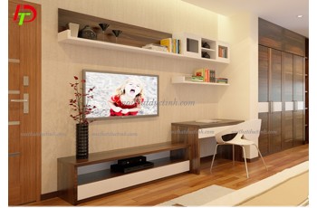 ​Những mẫu kệ tivi tích hợp cho không gian phòng khách khiêm tốn