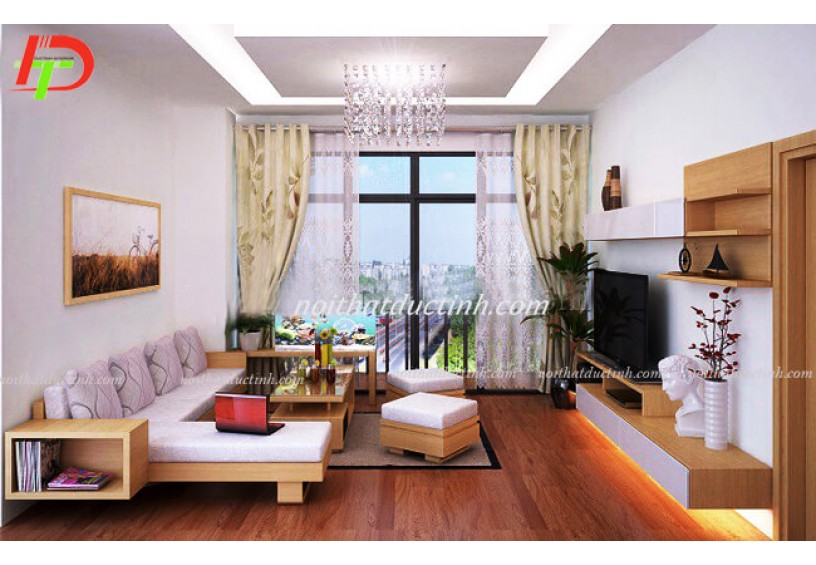 Bàn ghế gỗ cho phòng khách nhỏ BG16