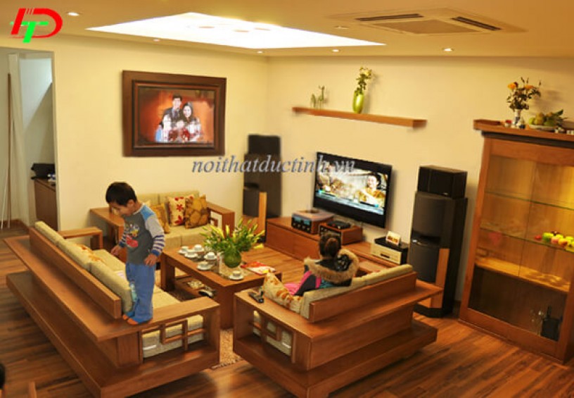 Bàn ghế gỗ phòng khách hiện đại BG12