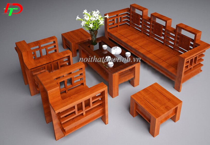 Bàn ghế gỗ phòng khách đẹp BG11