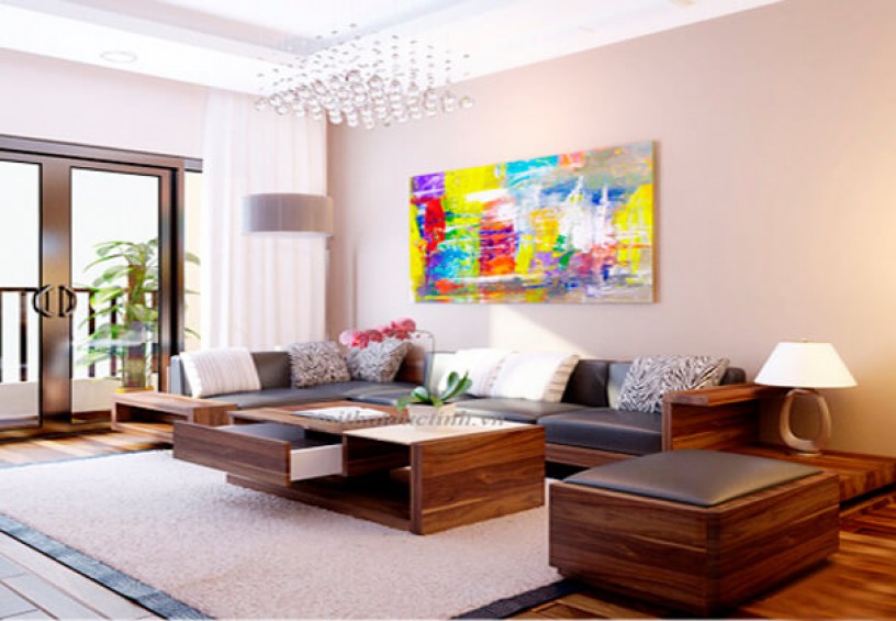 Sofa gỗ sồi cao cấp cho phòng khách nhỏ BG35