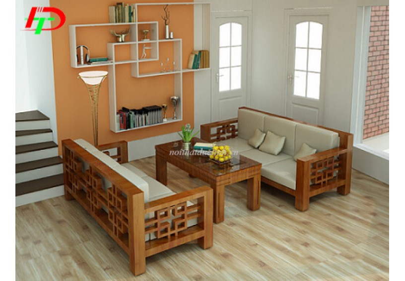 Bàn ghế gỗ phòng khách nhỏ BG24