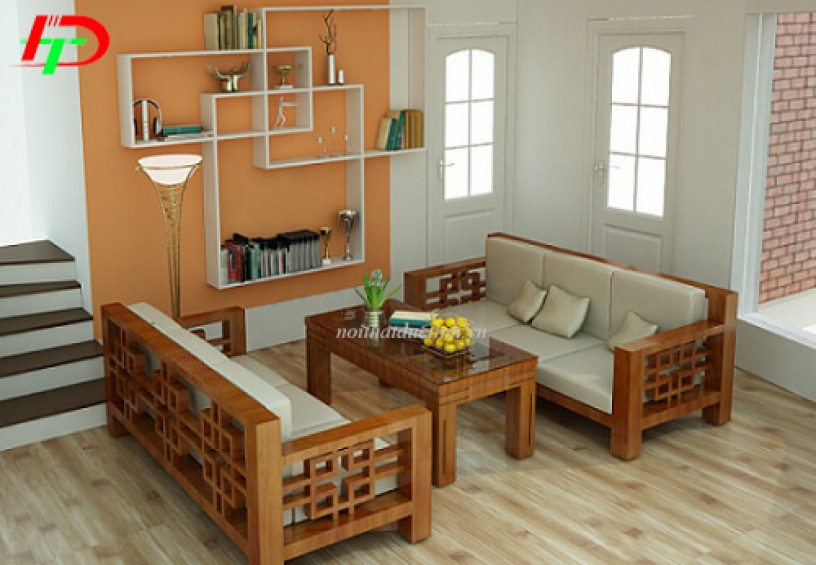 Bàn ghế gỗ phòng khách nhỏ BG24