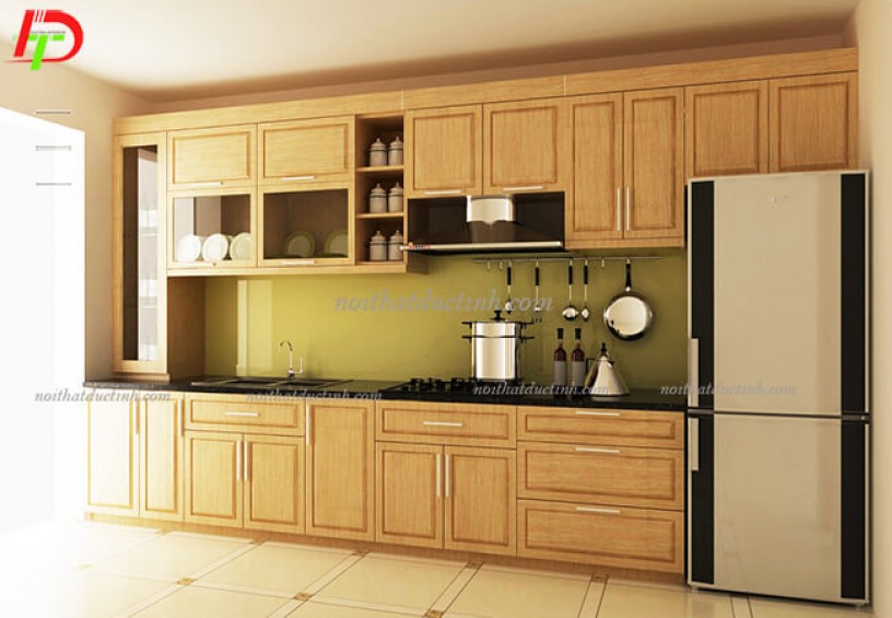 Tủ bếp gỗ tự nhiên - gỗ xoan đào TB02