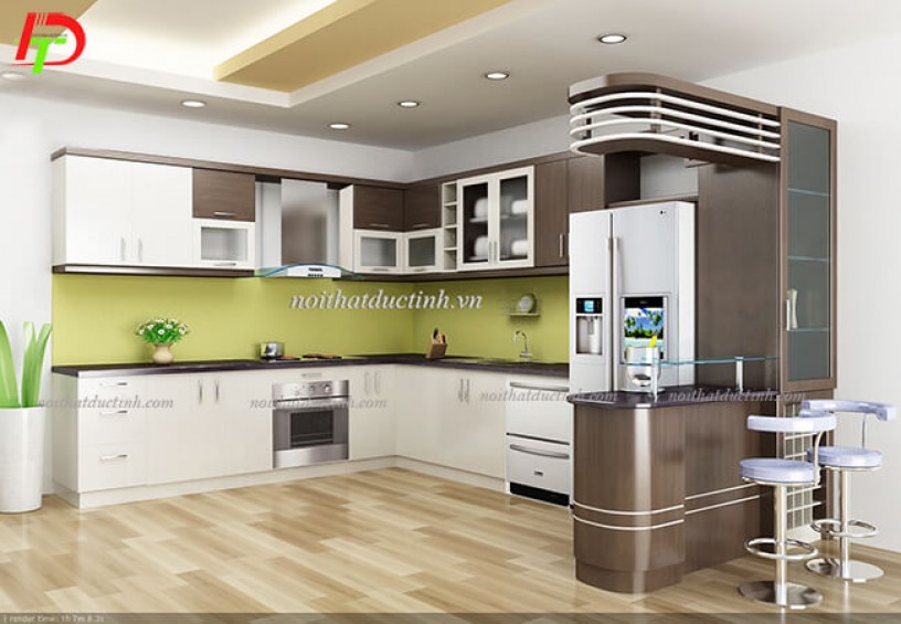Tủ bếp kết hợp quầy bar TB26