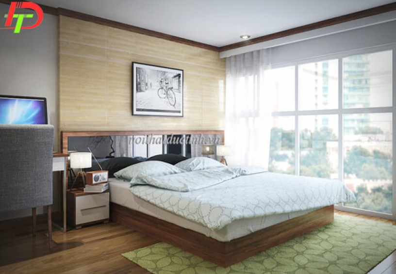 Giường ngủ hình khối gỗ công nghiệp GN20