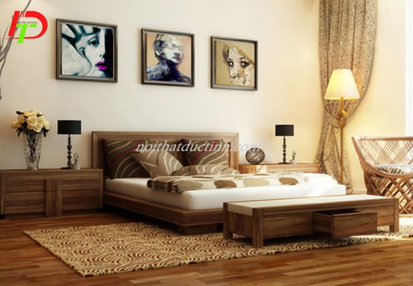 Giường ngủ đẹp gỗ sồi GN43