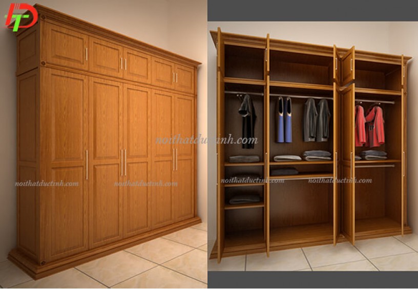 Tủ quần áo gỗ tự nhiên TA03
