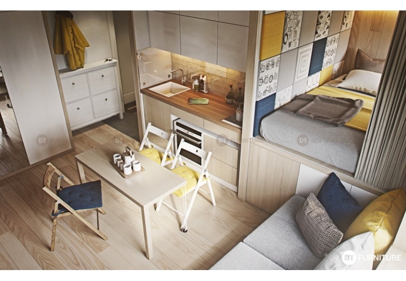 Trọn bộ nội thất căn hộ 40 m2 chung cư Gold Mark City 