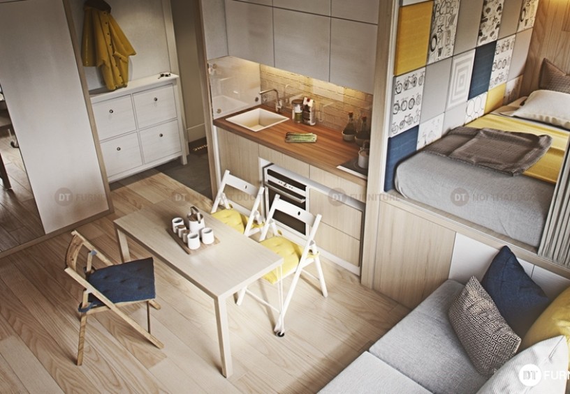 Trọn bộ nội thất căn hộ 40 m2 chung cư Gold Mark City 