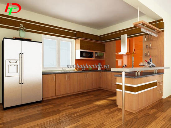 Quầy bar gia đình kết hợp tủ bếp QB15