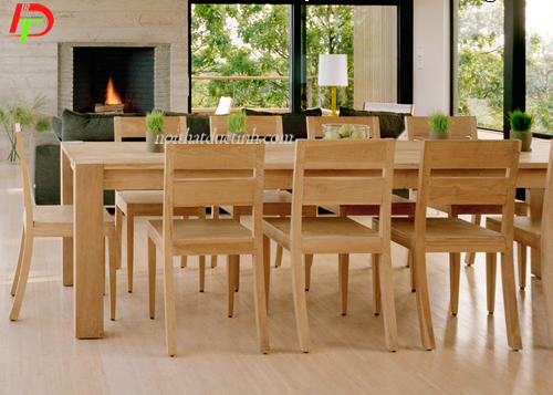 bộ bàn ăn gỗ sồi nga 10 ghế