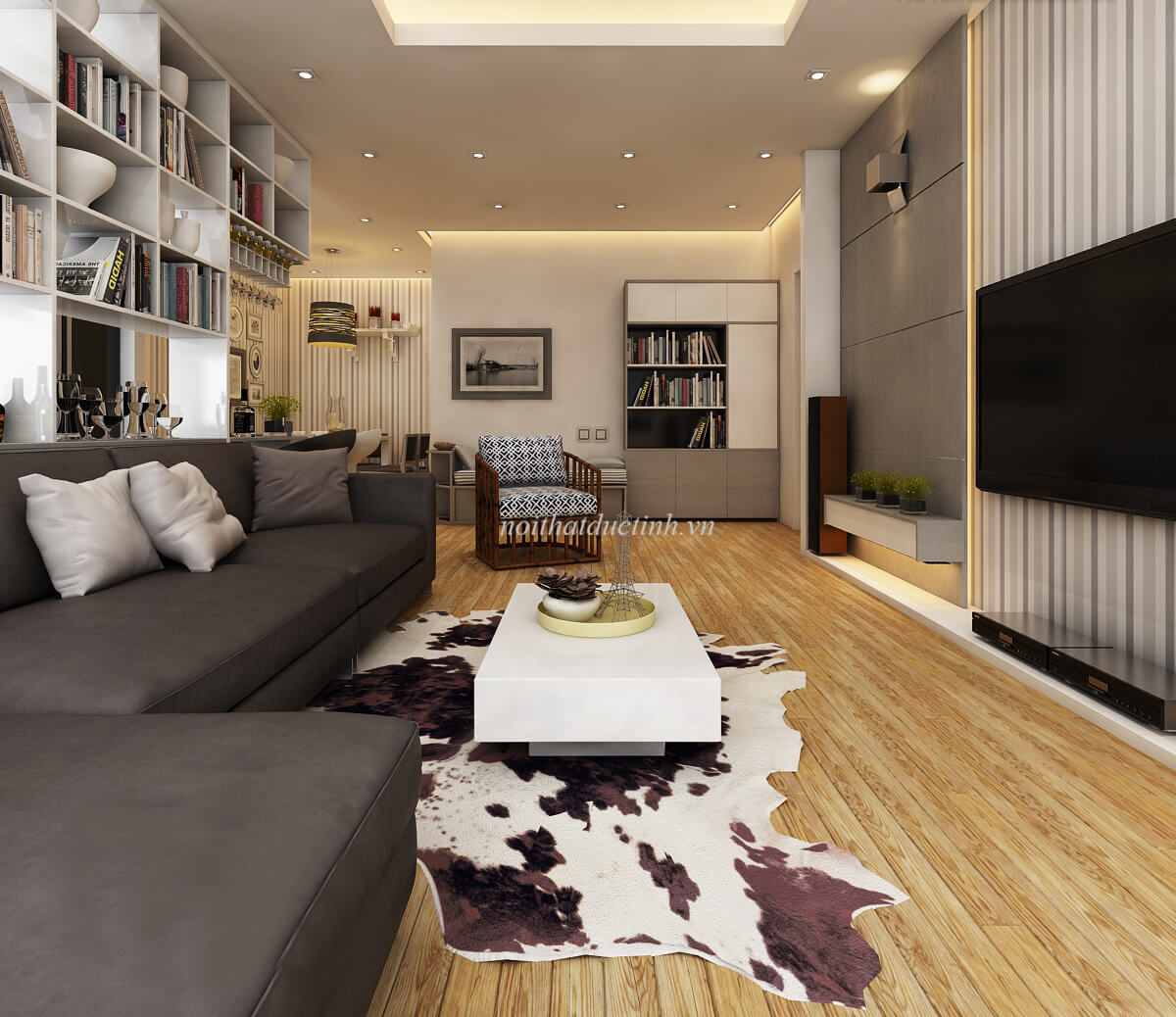 Thiết kế chung cư Mulberry theo phong cách hiện đại S = 88m2.